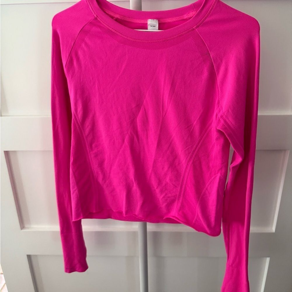 Tear away Women's Pink Long Sleeve Top with thumb holes size medium
